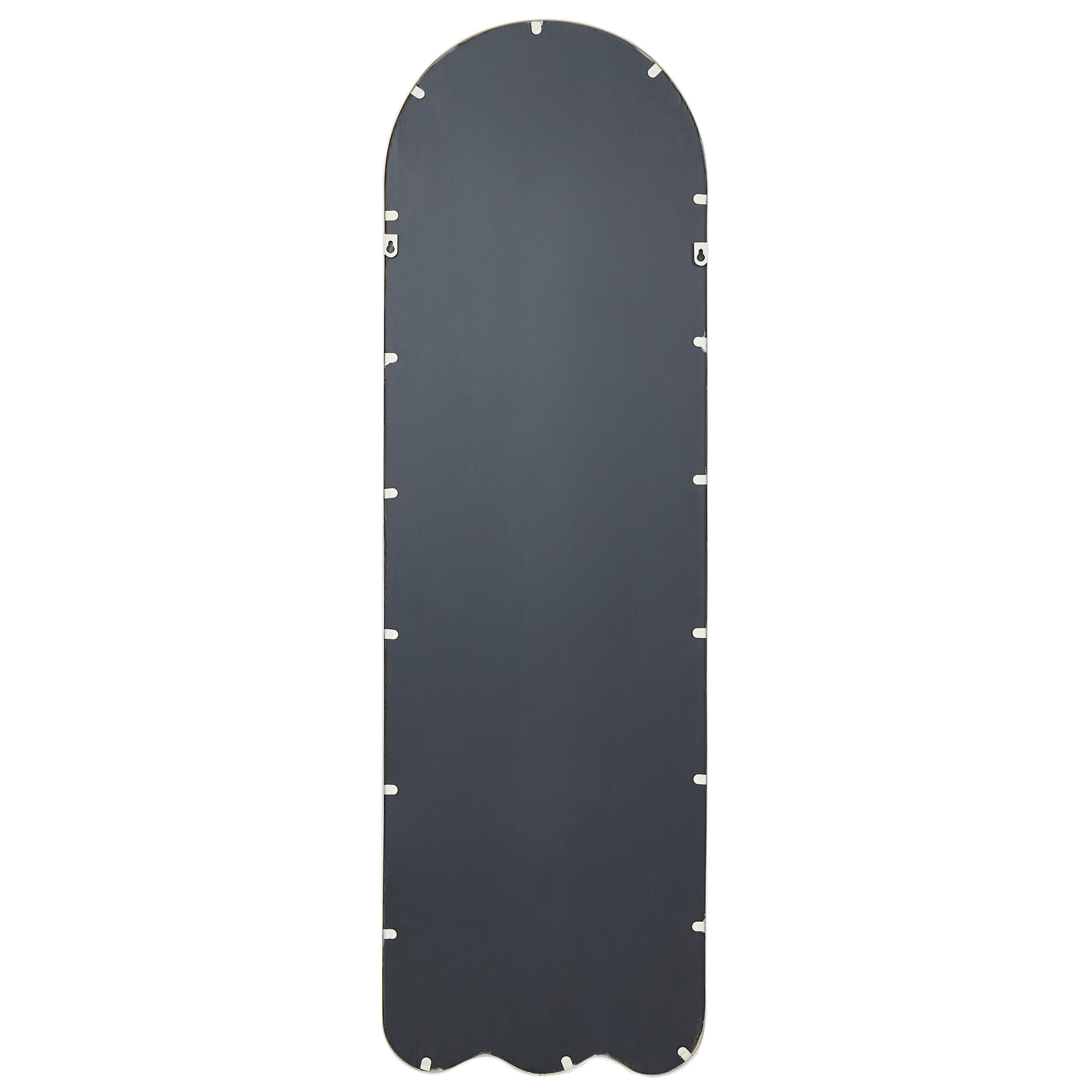 WANDSPIEGEL Metall weiß 45/145 cm Bussy - Weiß, Metall (45/145/3cm) - Beliani