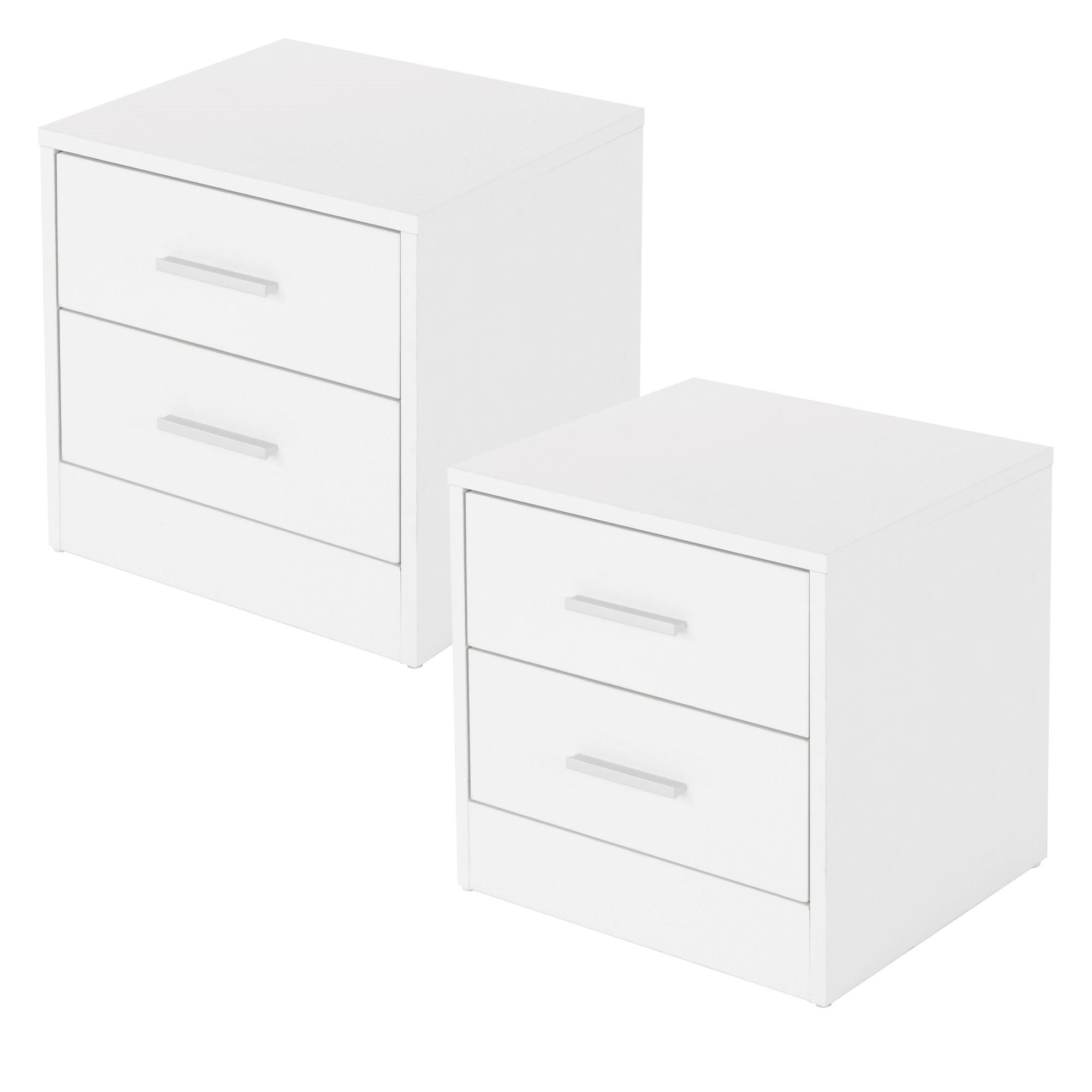 NACHTTISCH rechteckig Weiß 38/37/34 cm - Weiß, Holzwerkstoff (34/38/37cm) - ML-DESIGN