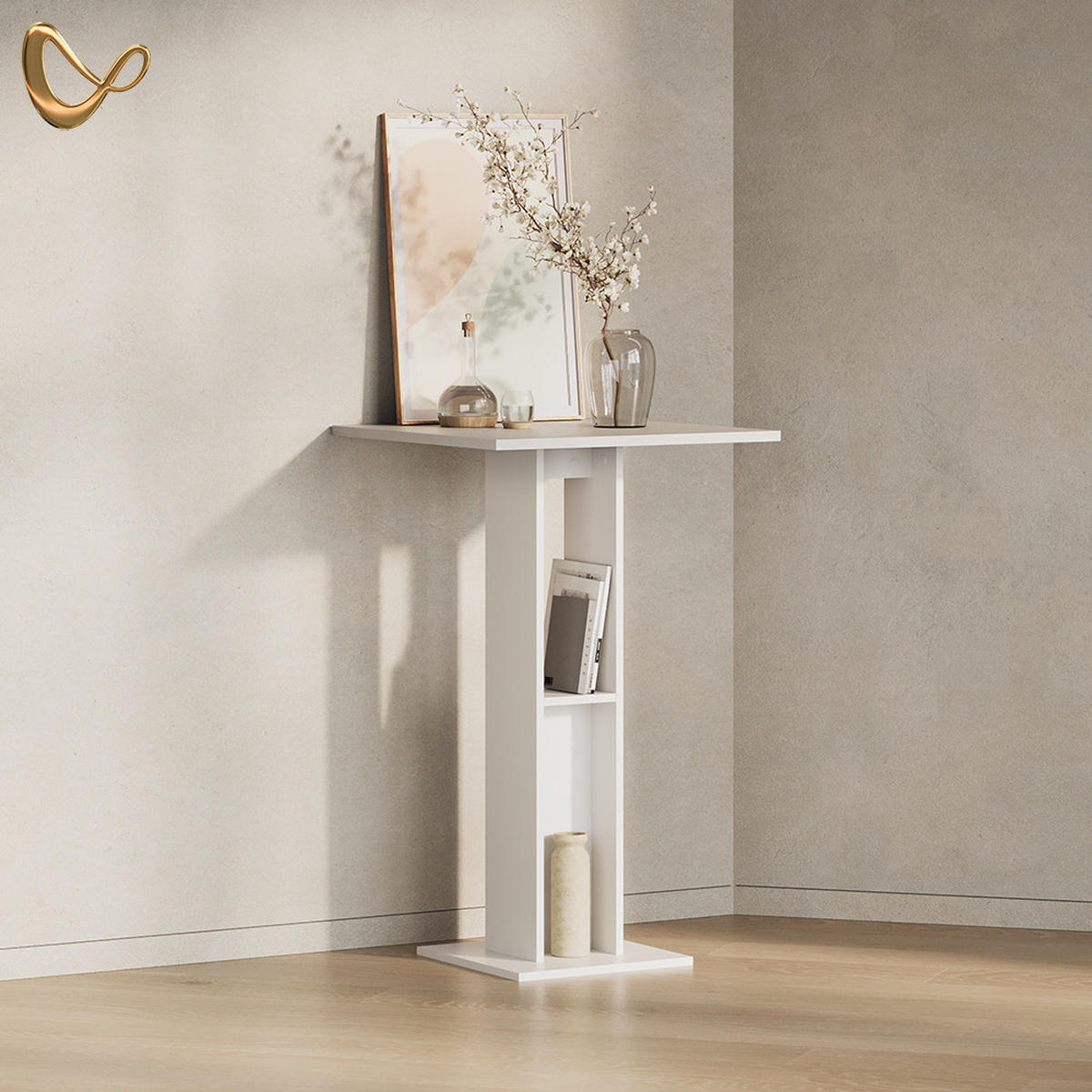 BARTISCH Regusa Weiß 65 x 65 cm - Weiß, Holzwerkstoff (65/65/106cm) - Livinity®