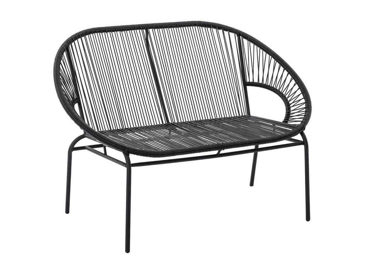 GARTENBANK - 2 Personen - Harz - Schwarz - - Schwarz, Kunststoff (115/80/78cm) - Vente-Unique