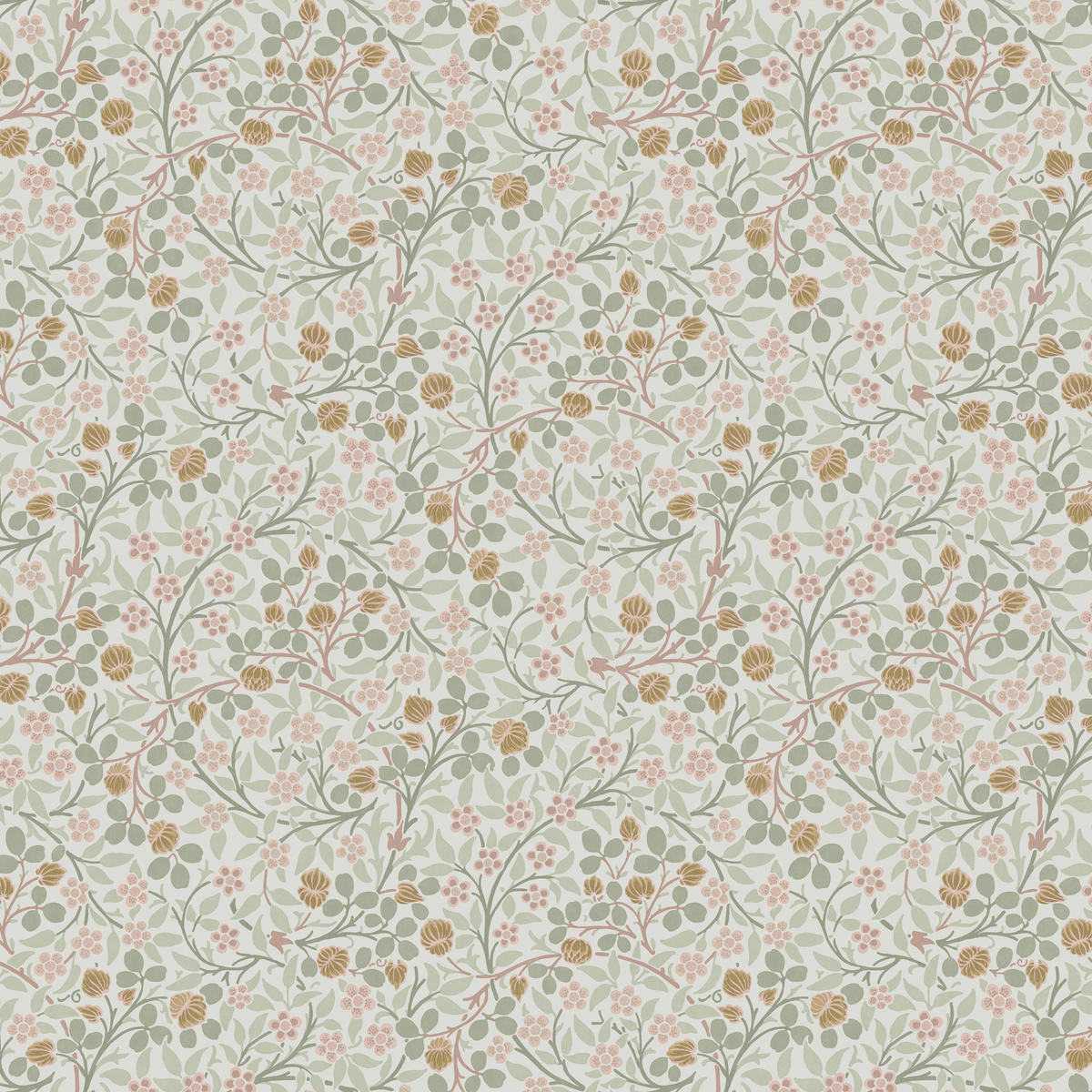 VLIESTAPETE Kleeblätter im Frühling 1000x52cm - Beige, Papier/Kunststoff (52/1000cm) - William Morris at Home