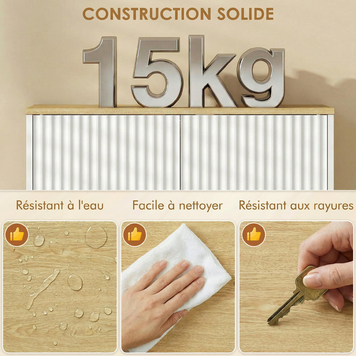 WASCHBECKENUNTERSCHRANK DE-15954 mit verstellbarem Einlegeboden Weiß - Weiß, Holzwerkstoff (60/61/30cm) - ComfortXL