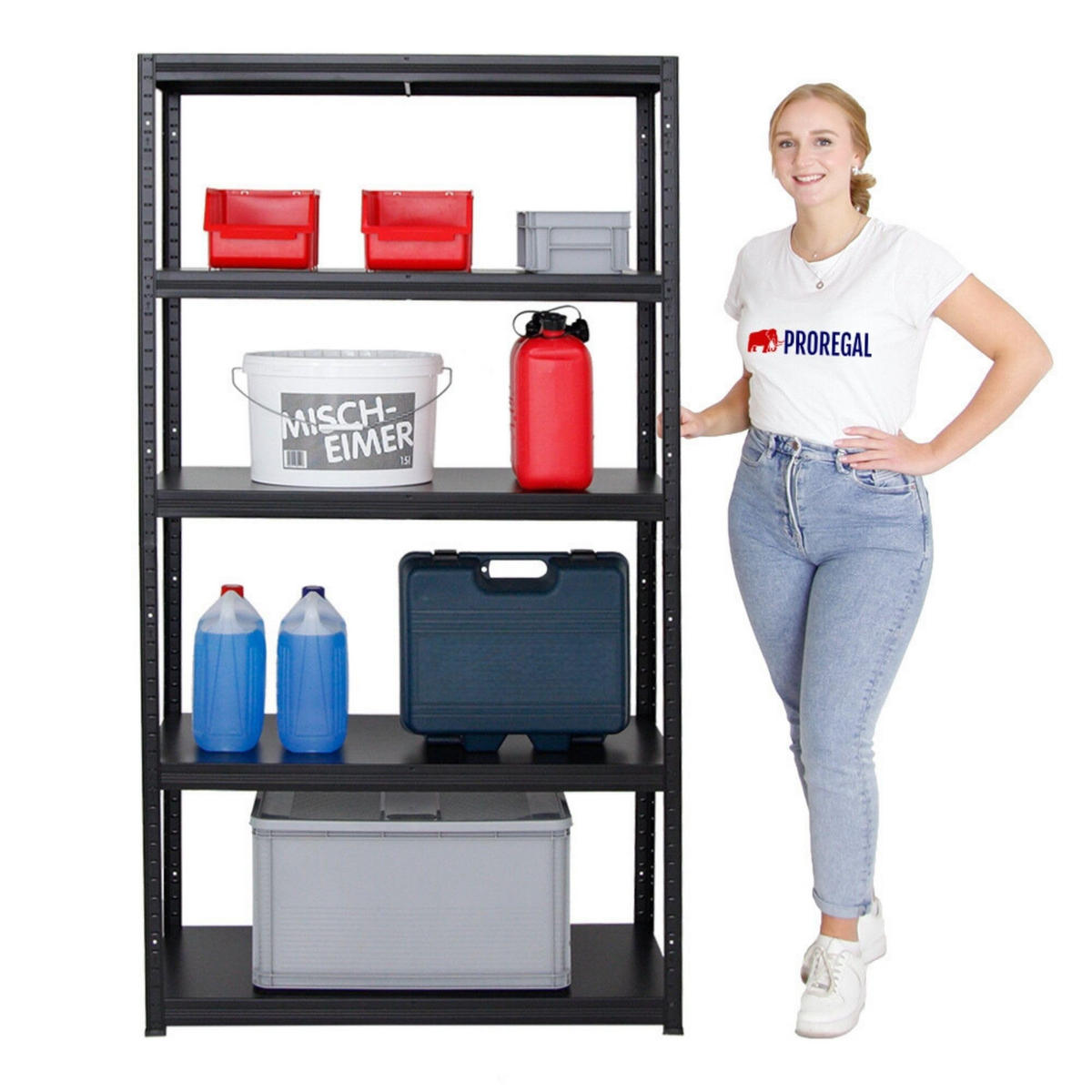 SCHWERLASTREGAL Steel Eagle 180x100x40 cm Fachlast 130 kg Schwarz - Schwarz, Metall (100/180/40cm) - PROREGAL