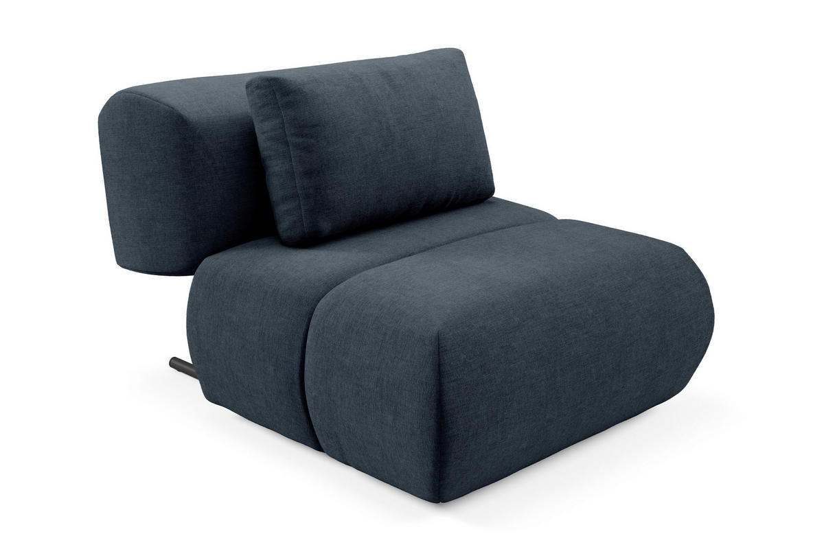 SESSEL ATOMO, Modern Polstersessel Loungesessel, Chenille-Stoff Blau - Blau, Holz/Metall (98/82/134cm) - MASSENO