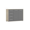 KOMMODE - Highboard IRYS 01 2D4S Sonoma + Grau - Grau/Sonoma Eiche, Holzwerkstoff (135/95/45cm) - Möblo