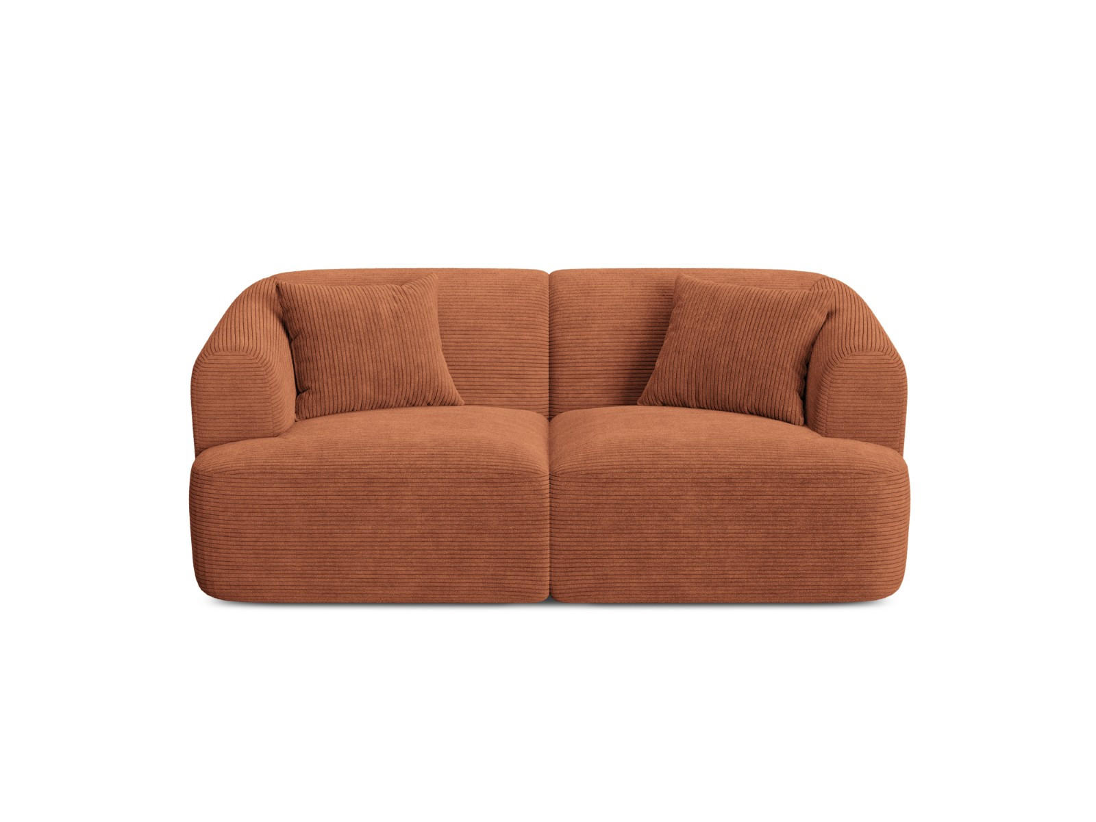 MODULARES-SOFA Campi aus Cord terrakotta 2 Sitzplätze - Terracotta, Textil (90/70/180cm) - Cosmopolitan Design