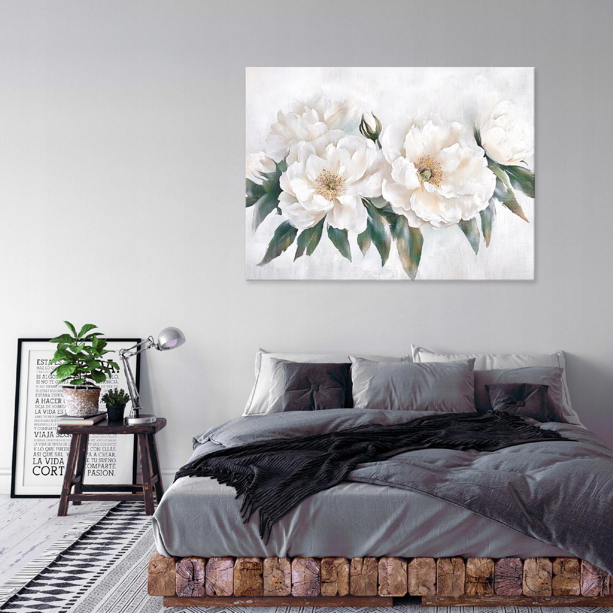 BILDER Abstrakt Blumen Wohnzimmer 60x40 - Multicolor, Holzwerkstoff (60/40cm) - Wallarena