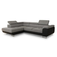 ECKSOFA Caris, Seite: Links - Hellgrau/Schwarz, Holz/Textil (273/203cm) - Sofnet