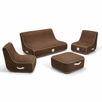 GARTENSET 4-tlg. Braun - Braun, Kunststoff/Textil - Coco Lounge