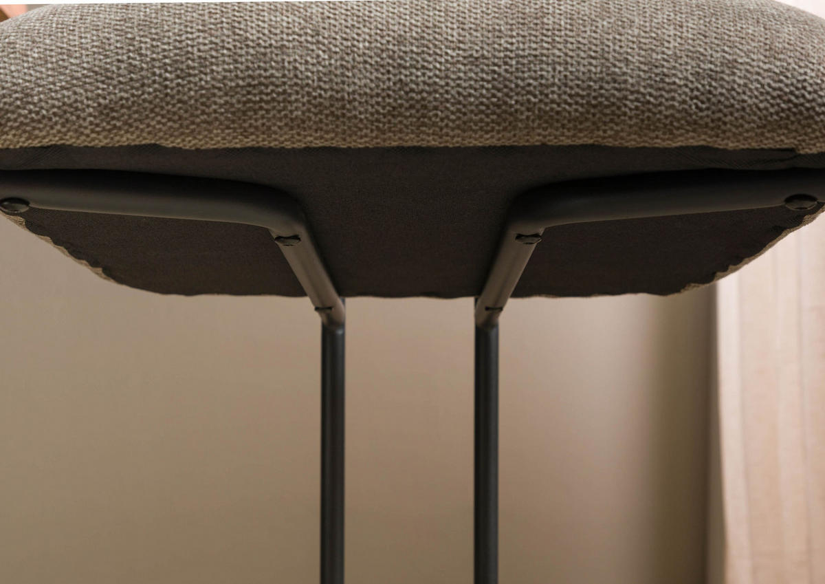 STUHL 100% Polyester 49 x 56 x 94 cm hellbraun POLSTERSTÜHLE - Braun, Kunststoff (49/94/56cm) - Massivmoebel24