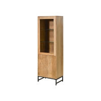 VITRINE Akazie 60x40x180 natur lackiert MARRAKESCH #110 - Braun, Holz (60/180/40cm) - Massivmoebel24