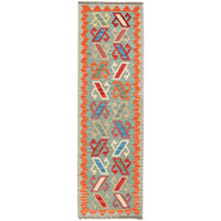 KELIM-LÄUFER handgewebt Gashgai Grün 201/61 cm Schurwolle - Grün, Textil (61/201cm) - Looma