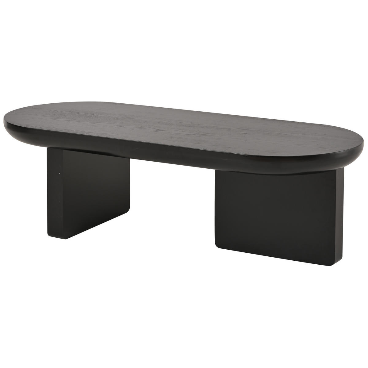 COUCHTISCH 119,7/49,8/35,5 cm Schwarz aus MDF mit ovaler Platte - Schwarz, Holzwerkstoff (49.8/119.7/35.5cm) - OKWISH