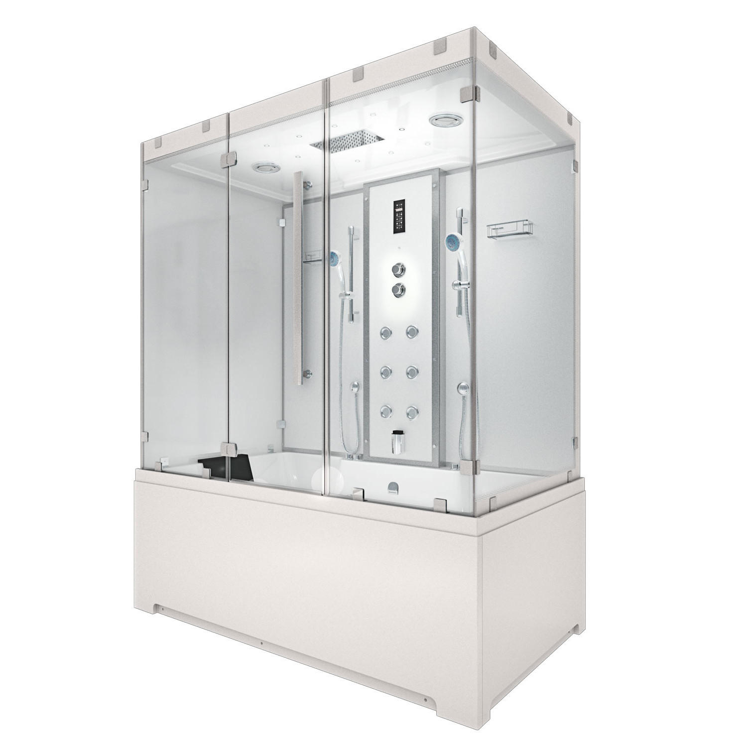 DAMPFDUSCHE Whirlpool K80-WS-EH-A-SC - Weiß, Glas/Kunststoff (100/180/228cm) - AcquaVapore by Sandra Jentho