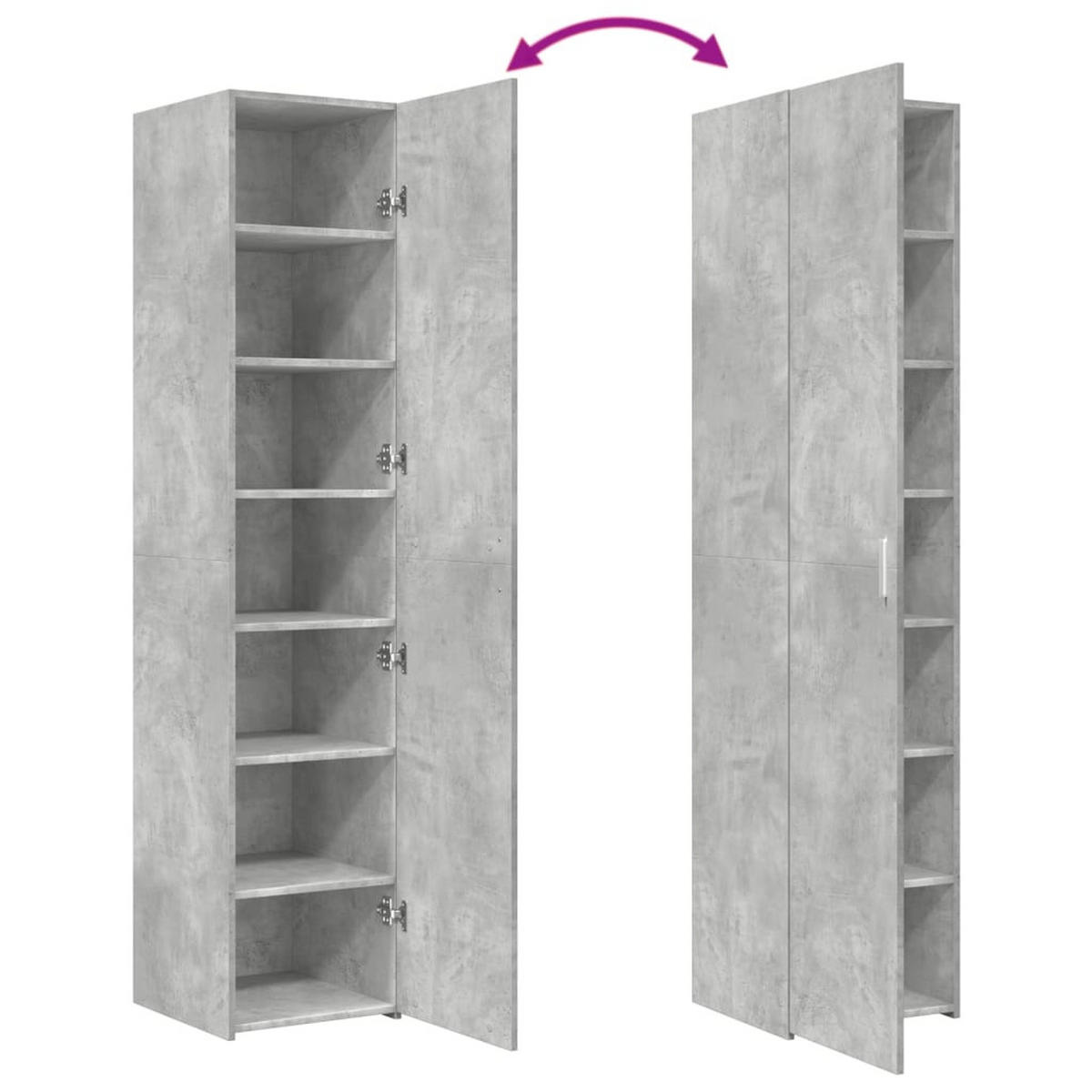 HIGHBOARD Betongrau 40/42,5/185 Cm Holzwerkstoff - Grau, Holzwerkstoff (42.5/185/40cm) - vidaXL
