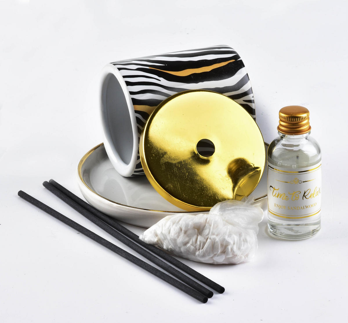 DIFFUSOR MIT DECKEL Basic Gold 14/14/9.5 cm Keramik - Goldfarben, Keramik (14/9.5/14cm) - Mondex