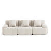 3-SITZER-SOFA Chenille Elfenbeinweiß - Creme, Textil (260/73/95cm) - MILYsofa