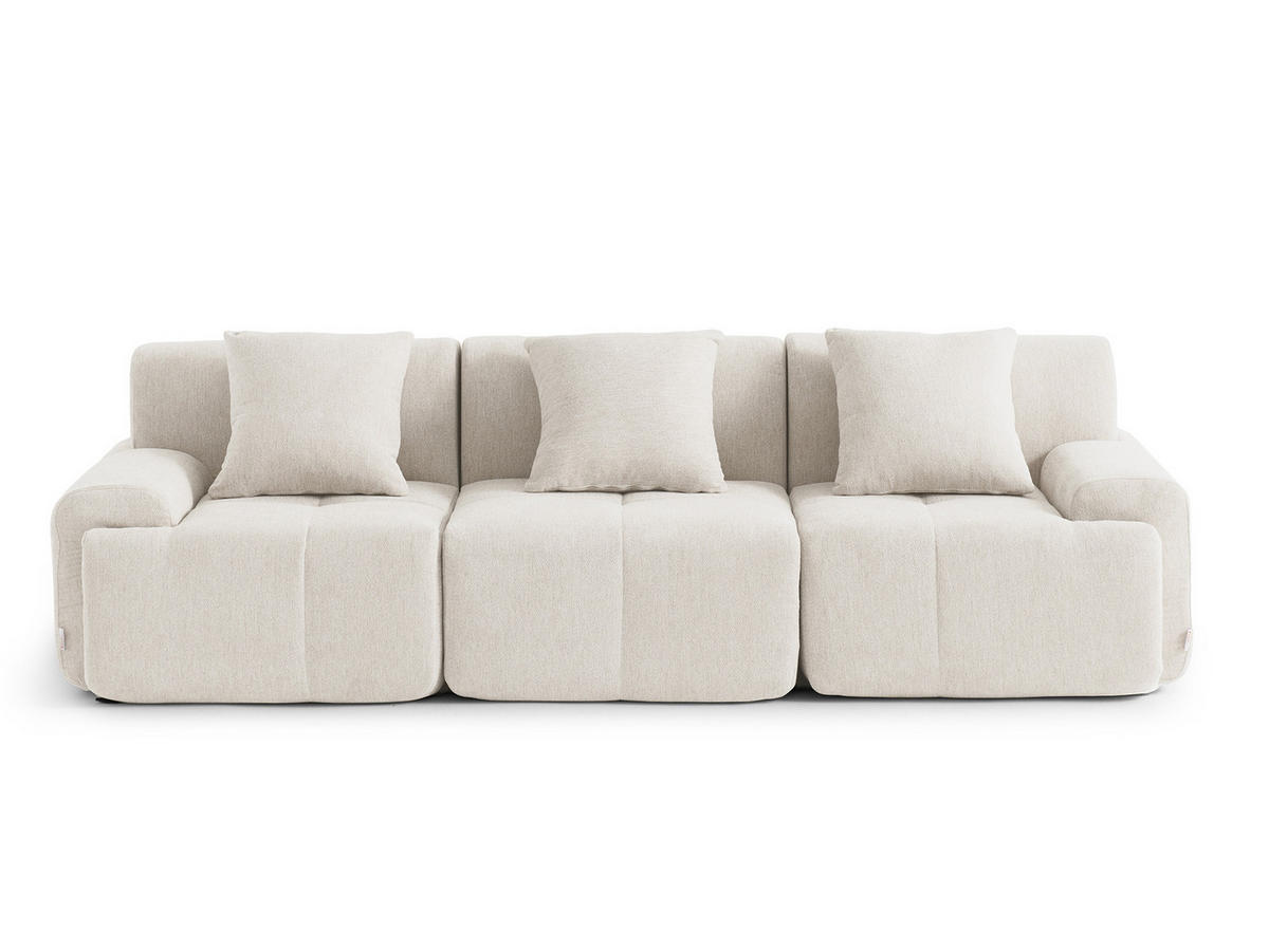 3-SITZER-SOFA Chenille Elfenbeinweiß - Creme, Textil (260/73/95cm) - MILYsofa