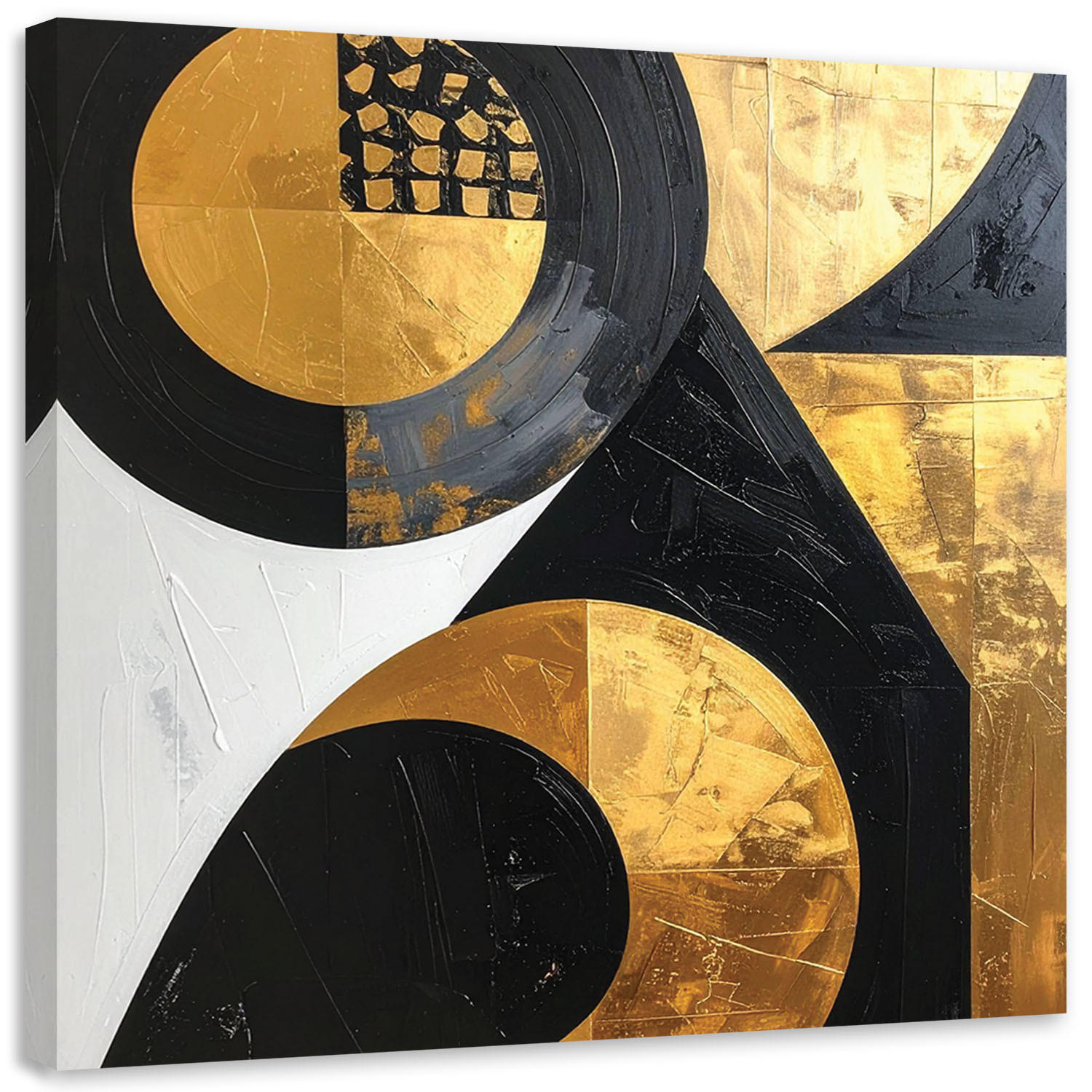 LEINWANDBILD 3D und geometrisch 30x30cm - Goldfarben, Textil (30/30cm) - Feeby