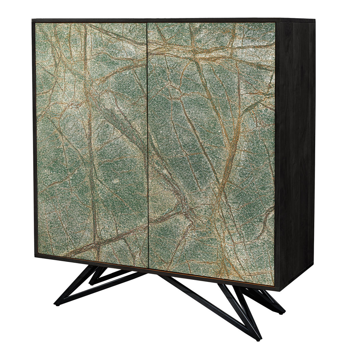 HIGHBOARD MOUNTAIN SOUL Akazie 120cm - Multicolor/Schwarz, Holz/Stein (100/120/38cm) - riess-ambiente