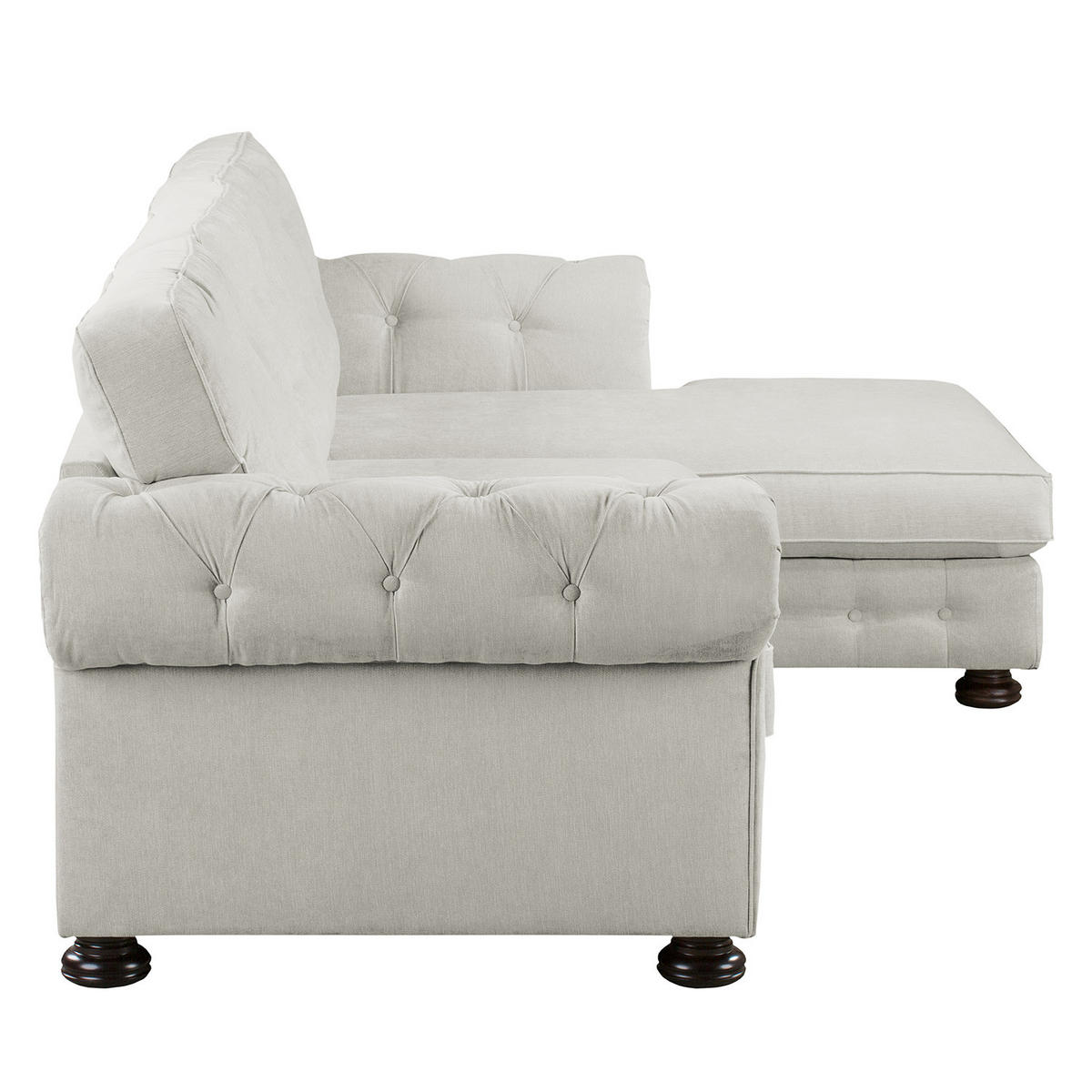 ECKSOFA mit Longchair - Microfaser - Beige, Textil (302/166cm) - home24