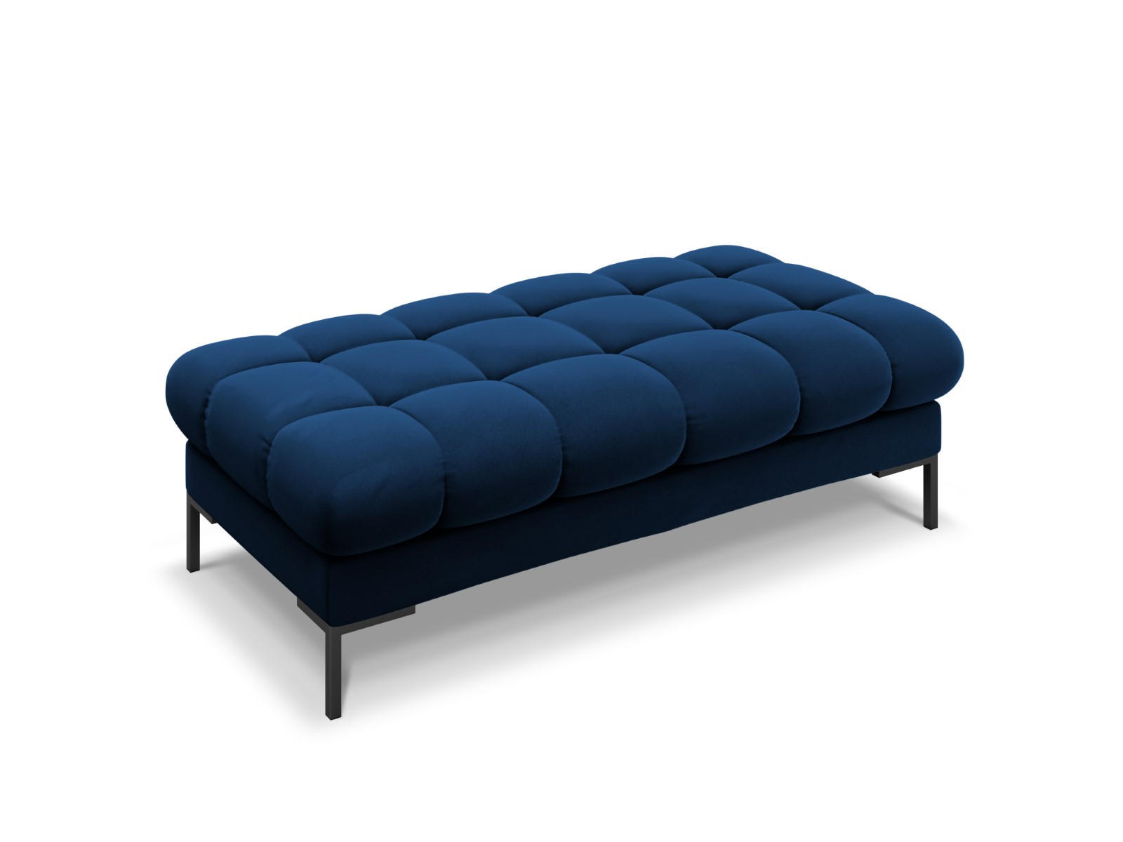 BANK Mamaia aus Samt königsblau 2 Sitzplätze - Blau, Textil (133/41/62cm) - Micadoni
