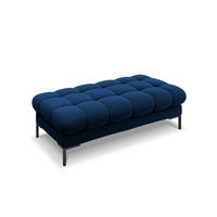 BANK Mamaia aus Samt königsblau 2 Sitzplätze - Blau, Textil (133/41/62cm) - Micadoni