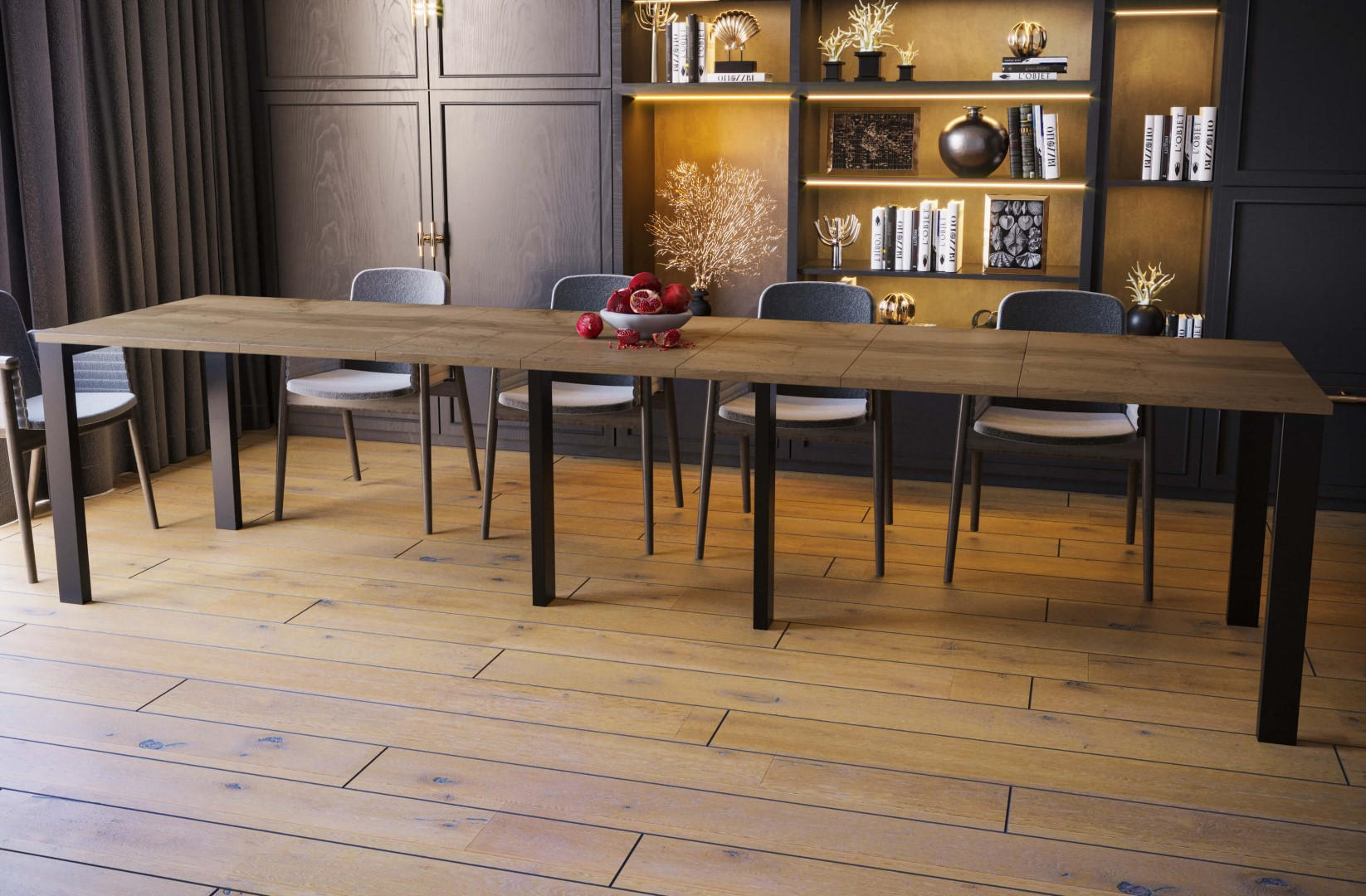 ESSTISCH Vast ausziehbar bis 330 cm - Eiche Wotan, Holzwerkstoff (130/80/76cm) - Endo-Moebel