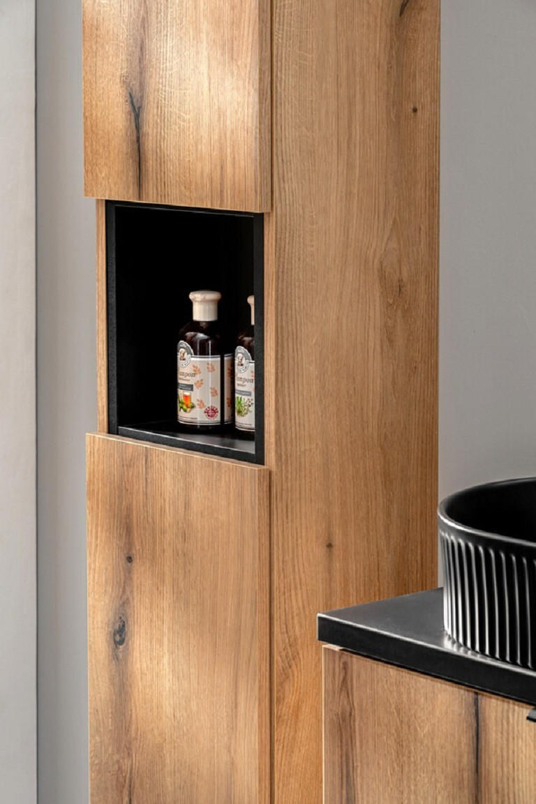 Thumbnail - Badmöbel-Set, Eiche Wotan, Holz, Nachbildung, 60x57x40 cm, Badezimmer, Badmöbelsets & Badmöbelserien, Badmöbel-Sets