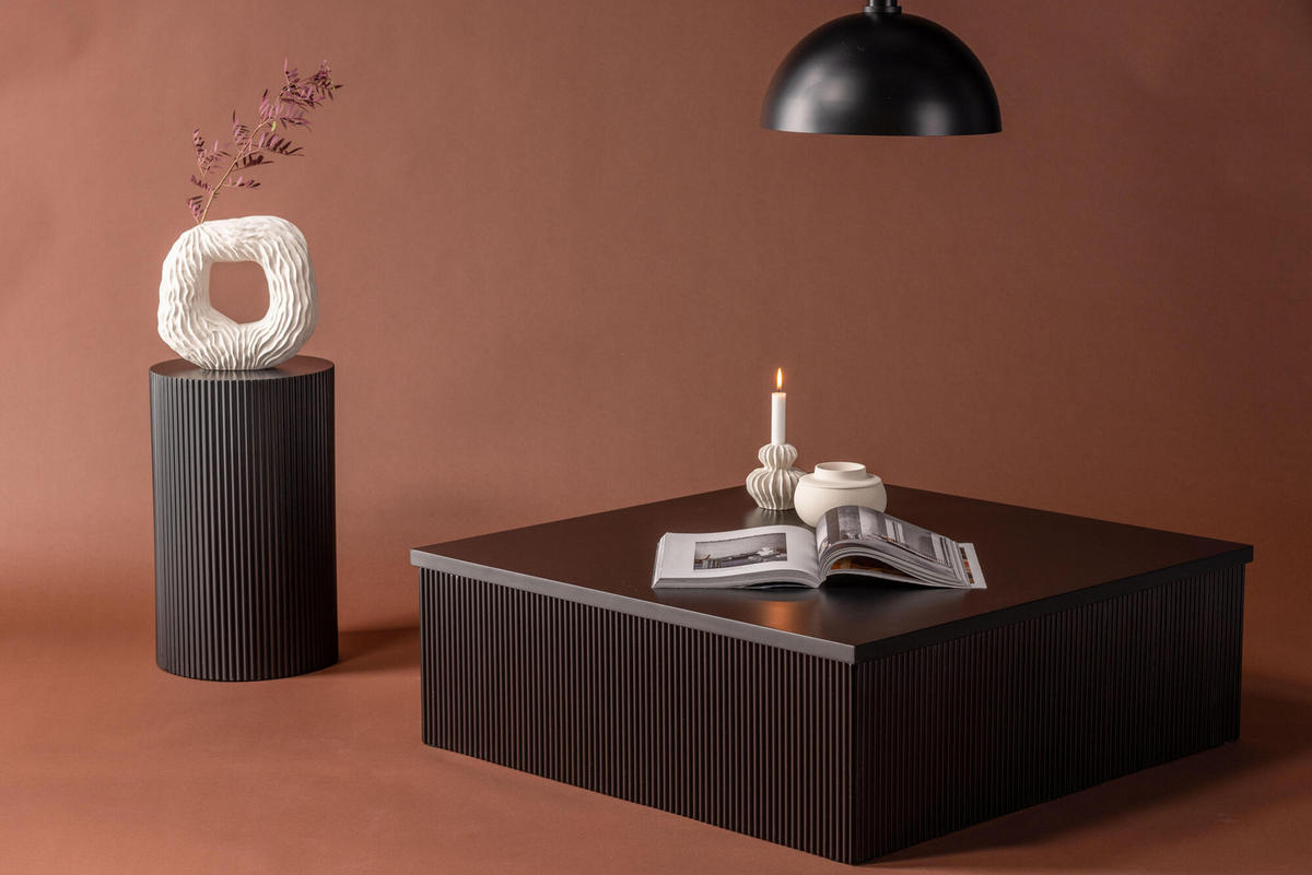 COUCHTISCH LENOX Schwarz 90x90x30 cm - Schwarz, Holzwerkstoff (90/90/30cm) - FURNLUX