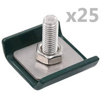 GITTERMATTENVERBINDER 25 Sets Grün - Grün, Metall (3.5/1cm) - vidaXL