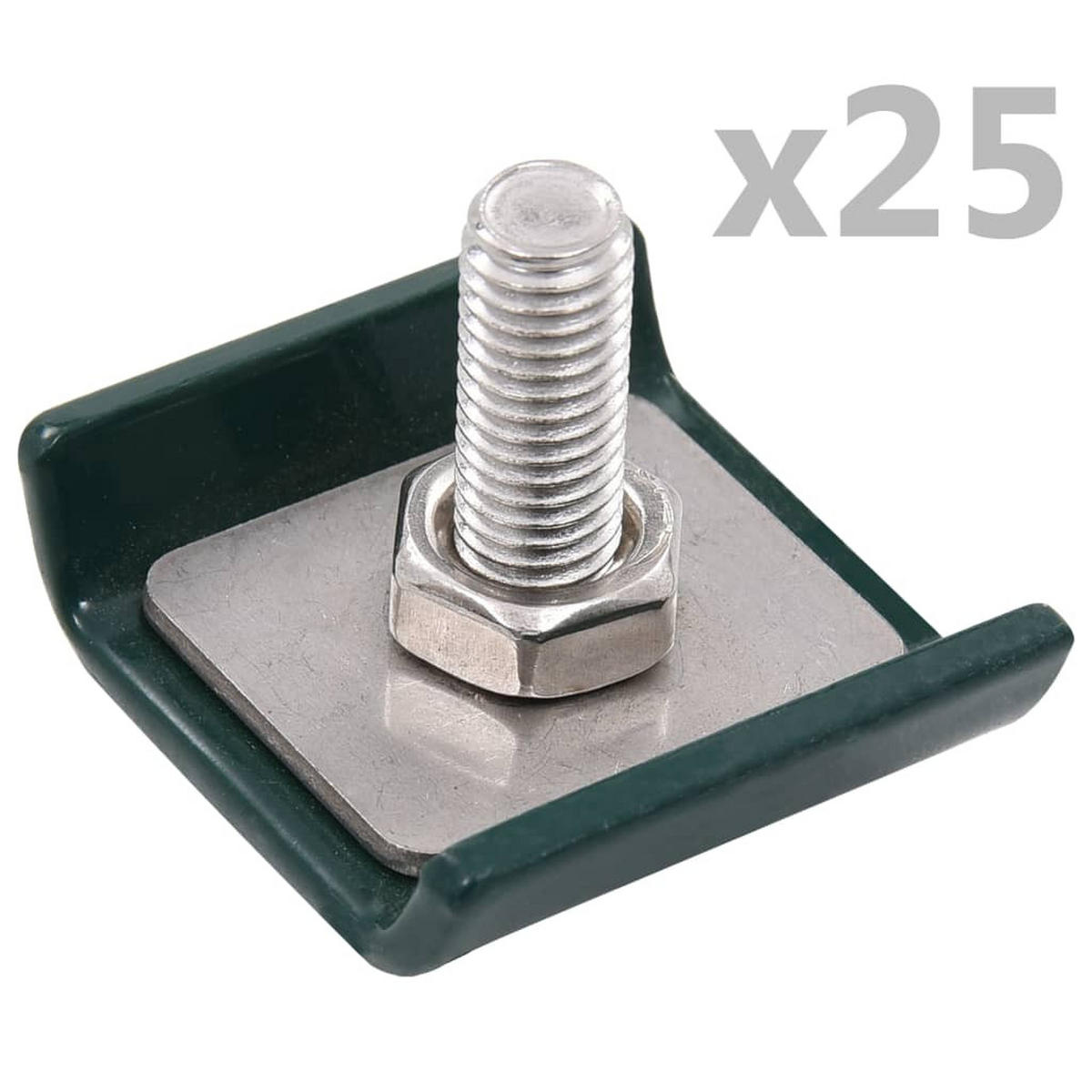 GITTERMATTENVERBINDER 25 Sets Grün - Grün, Metall (3.5/1cm) - vidaXL