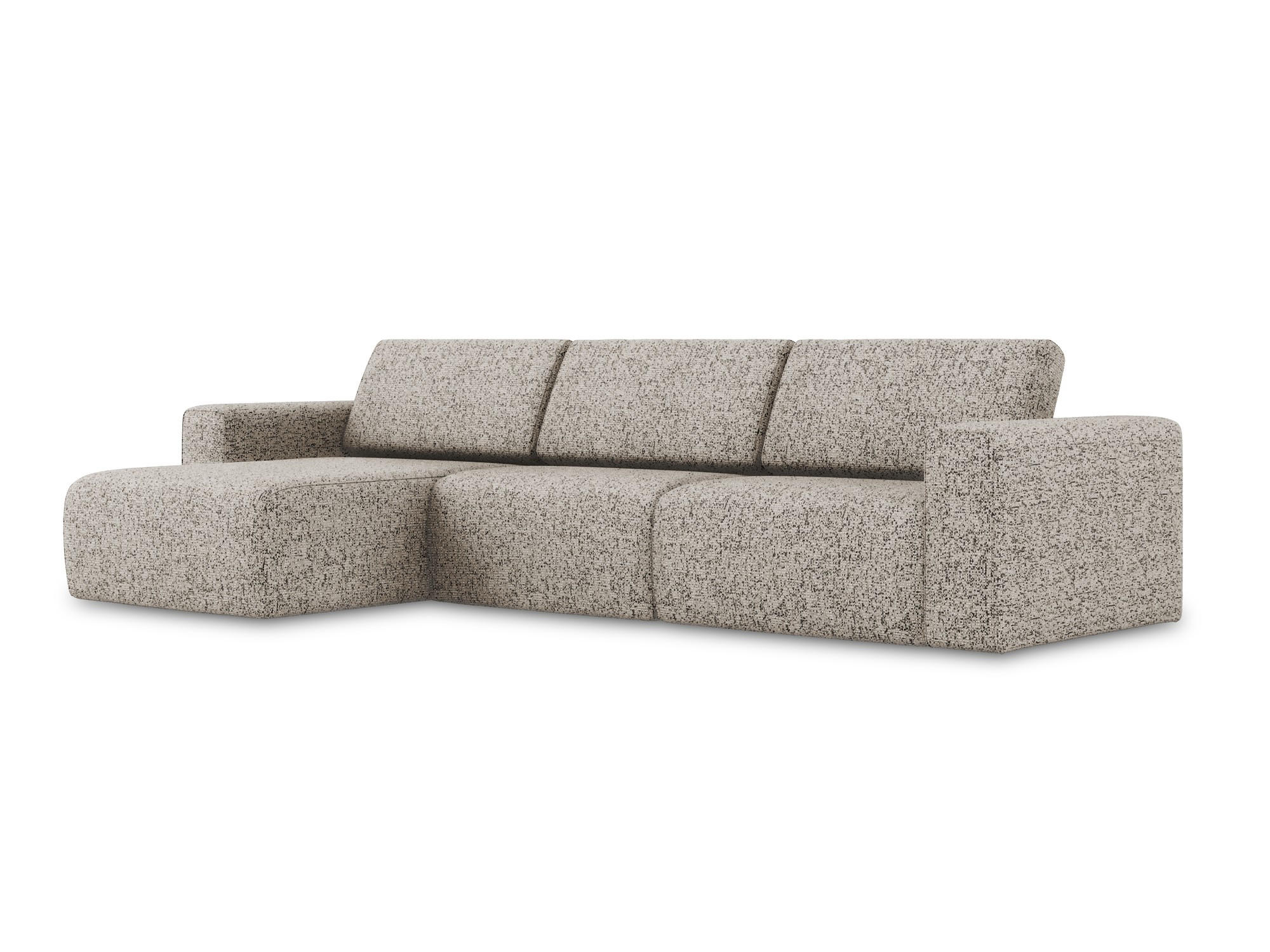 ECKSOFA Links Strukturstoff Stoff Beige - Beige/Gelb, Kunststoff/Textil (167/314cm) - Makamii