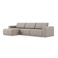 ECKSOFA Links Strukturstoff Stoff Beige - Beige/Gelb, Kunststoff/Textil (167/314cm) - Makamii