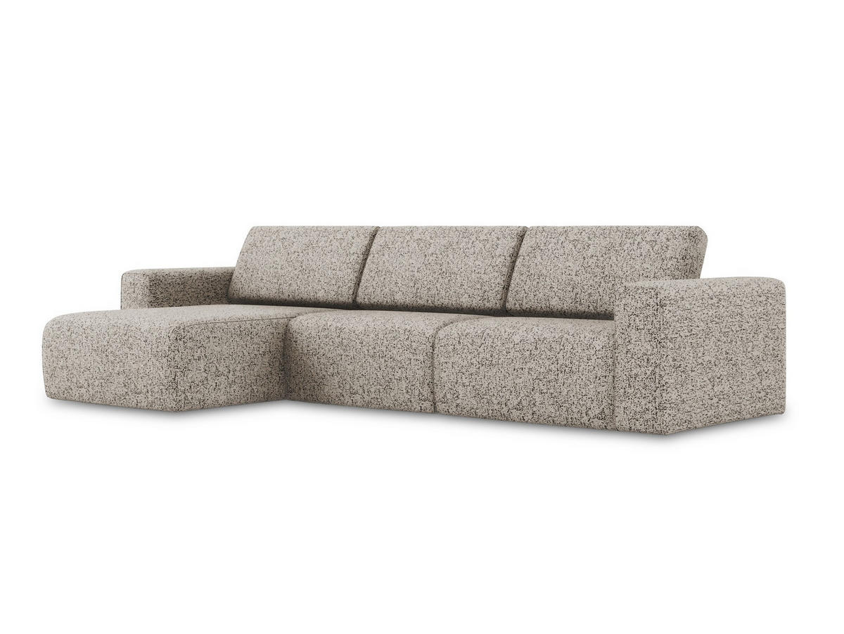ECKSOFA Links Strukturstoff Stoff Beige - Beige/Gelb, Kunststoff/Textil (167/314cm) - Makamii