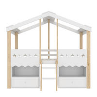 HAUSBETT 90/200 cm Weiß, Natur - Ahornfarben/Weiß, Holz - Raumix