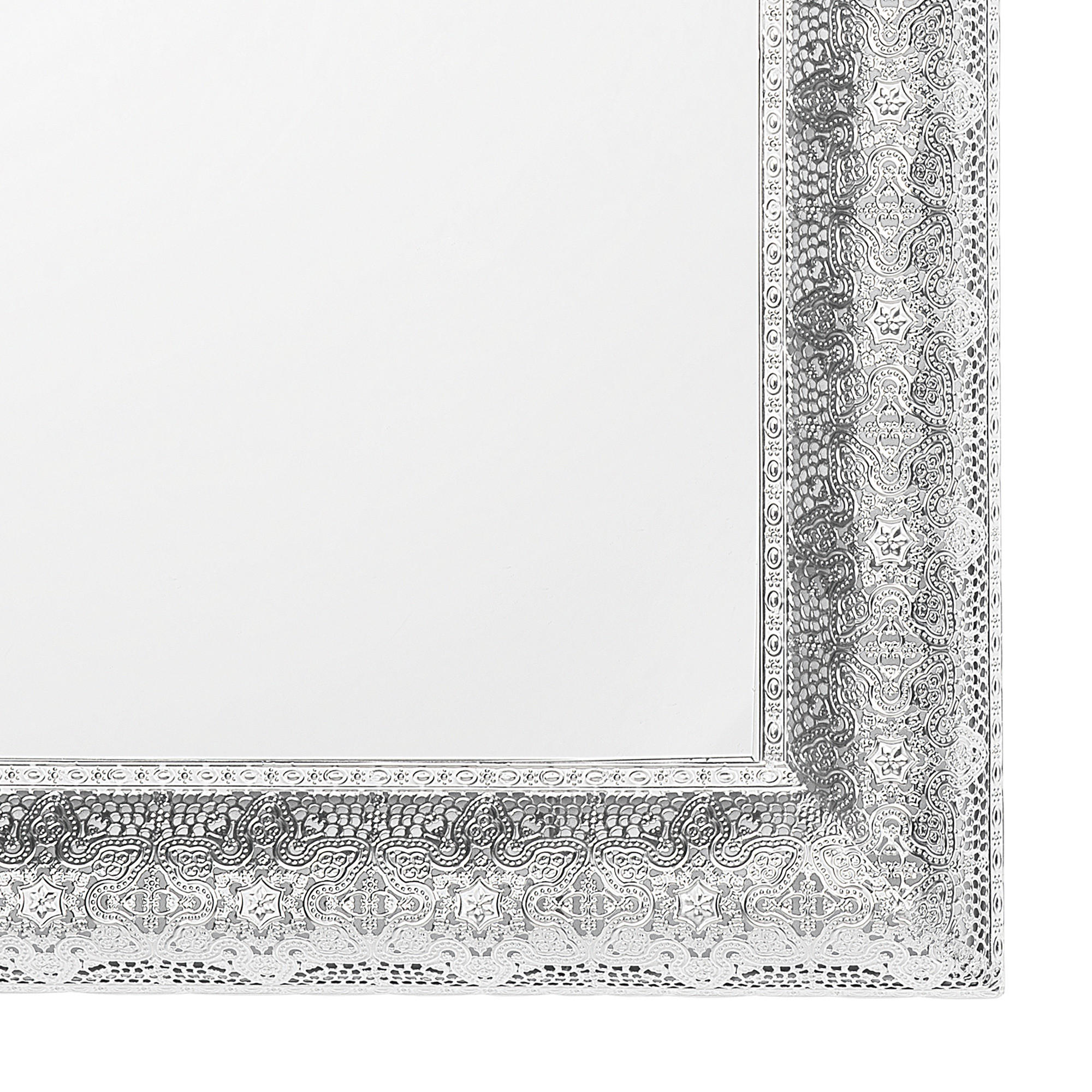 WANDSPIEGEL silber quadratisch 65/65 cm Cavan - Silberfarben, Metall (65/65/4cm) - Beliani