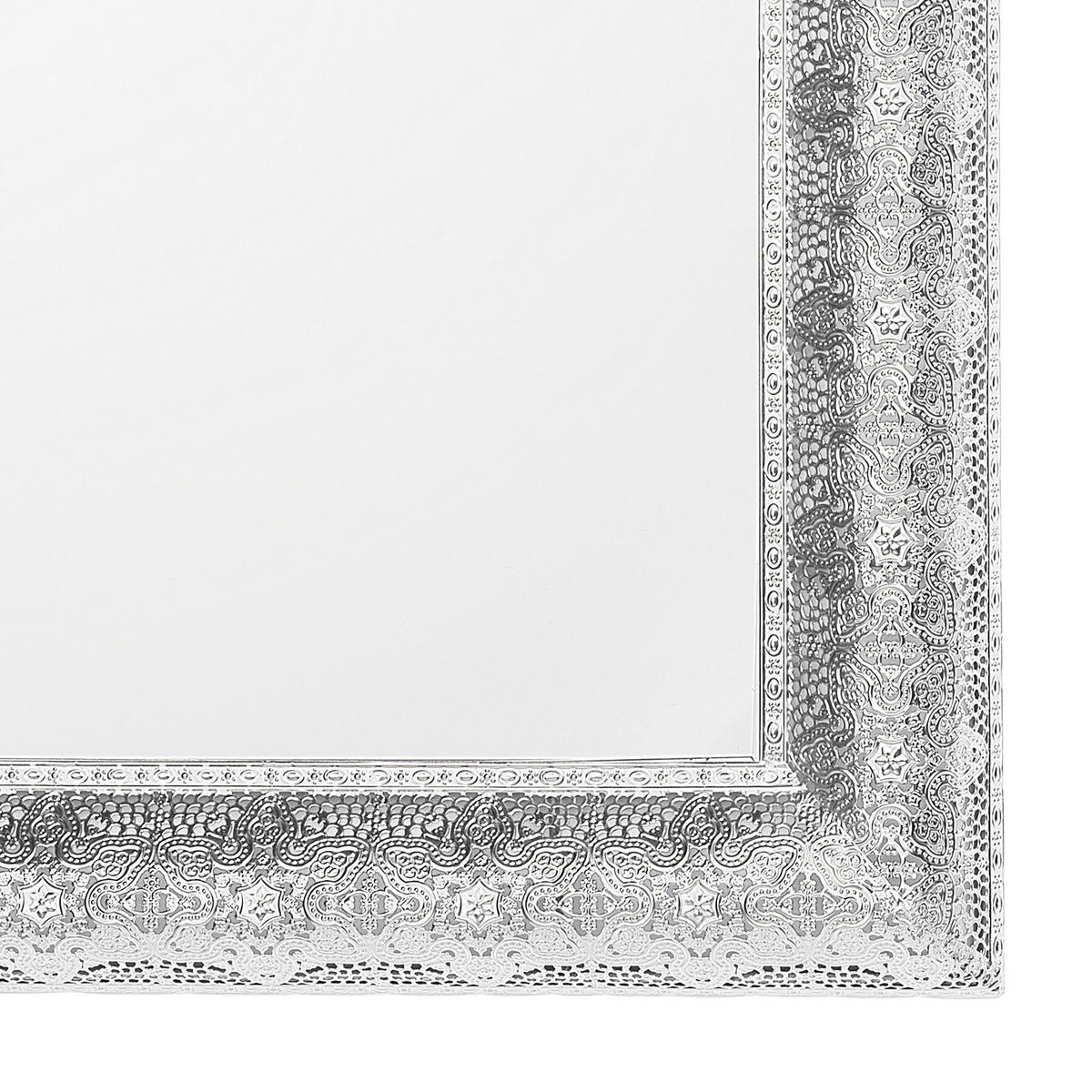 WANDSPIEGEL silber quadratisch 65/65 cm Cavan - Silberfarben, Metall (65/65/4cm) - Beliani