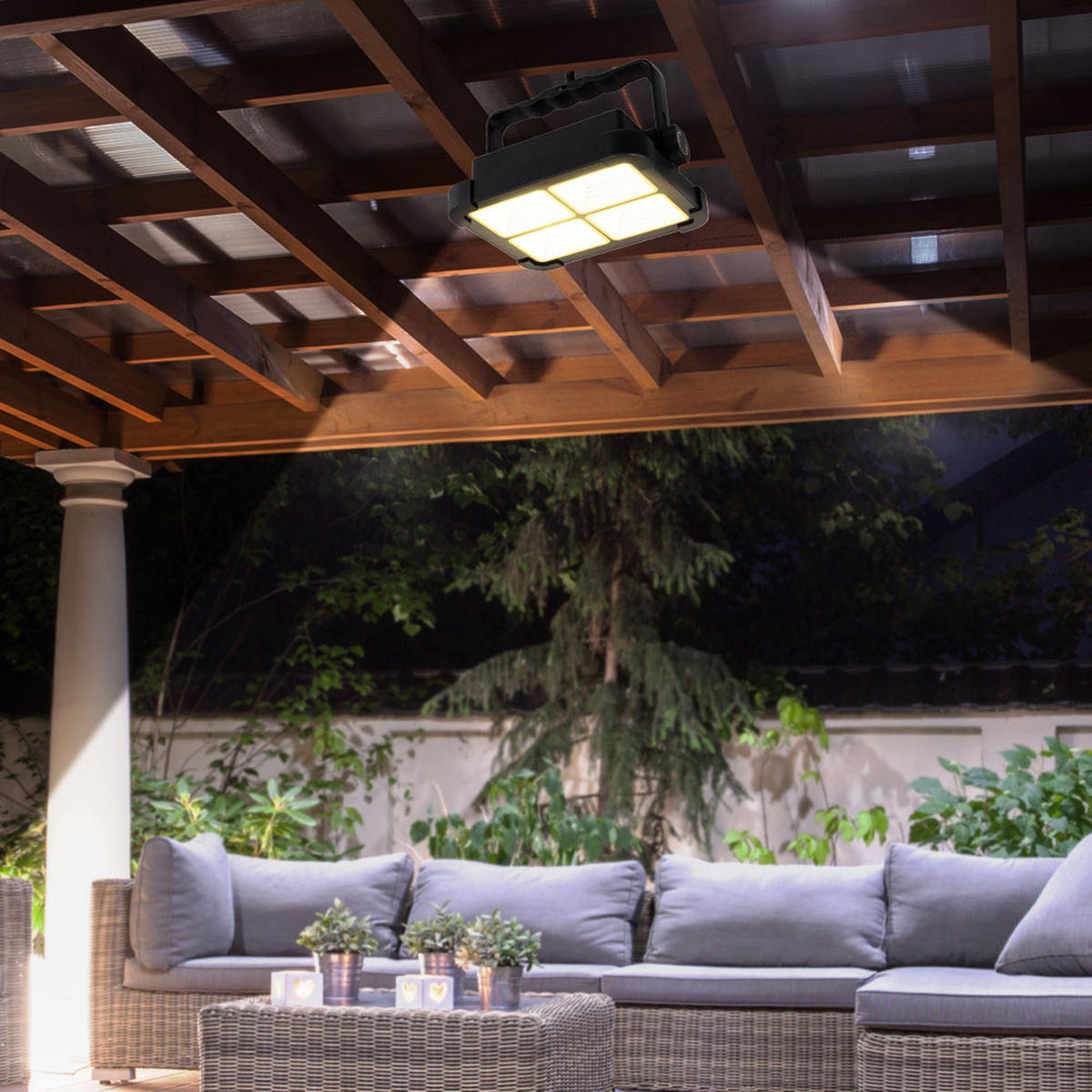 LED AUSSENLEUCHTE Solar Strahler Schwarz - Schwarz, Glas (18.5/5.5/14.5cm) - Globo Lighting