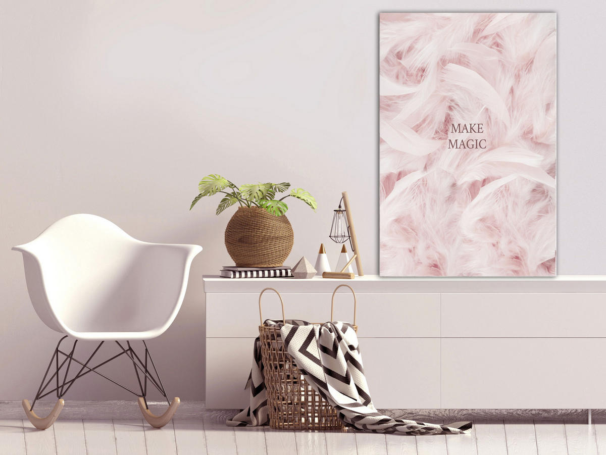 KUNSTDRUCK Rosa 60/90 cm - Pink/Braun, Textil (60/90cm) - KUNSTLOFT