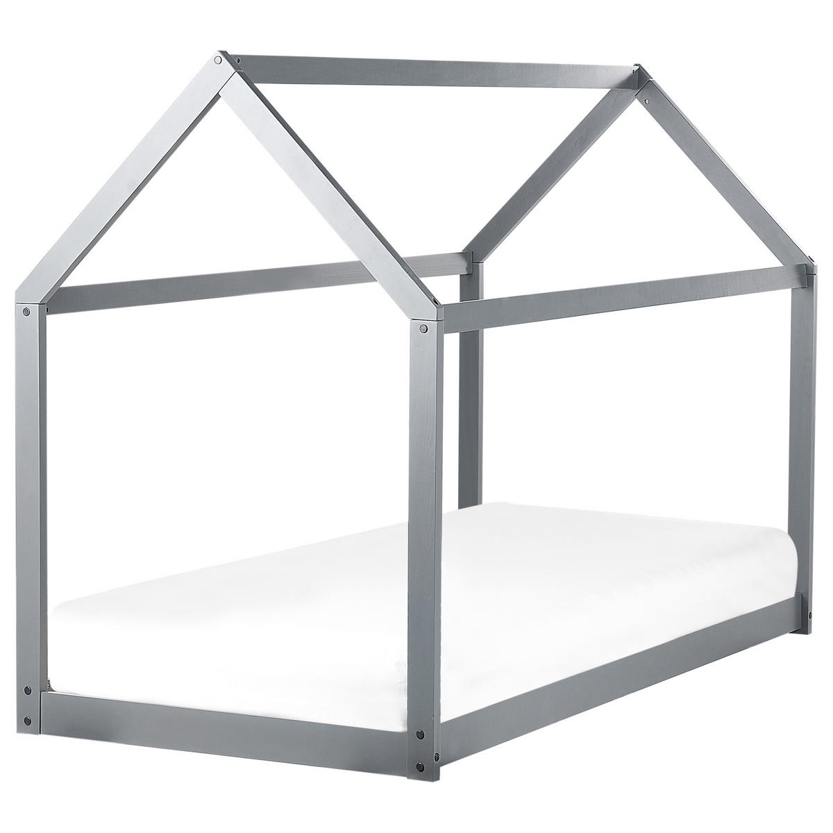 KINDER-HAUSBETT Grau 90-200 cm Tosse - Grau, Holz (90/200cm) - Beliani