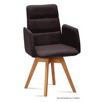 ARMLEHNSTUHL drehbar (2er-Set) Dorit 52x92x60 Eiche geölt/Espresso - Eichefarben/Dunkelbraun, Kunststoff (60/92/52cm) - 58aufmkessel