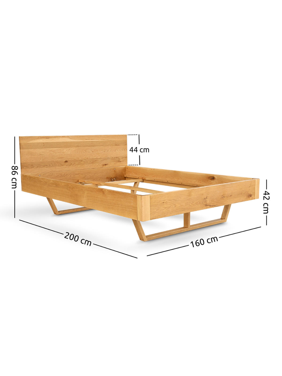 MASSIVHOLZBETT 160 cm x 200 cm - Eichefarben, Holz (160/200cm) - holz4home