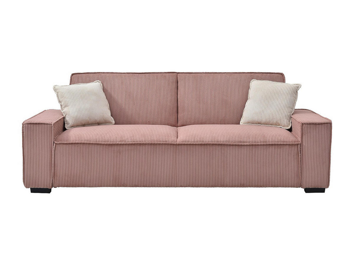 SOFA 3-Sitzer mit Schlaffunktion - Cord - Rosa - SEKOTA - Pink, Textil (230/87/94cm) - Vente-Unique
