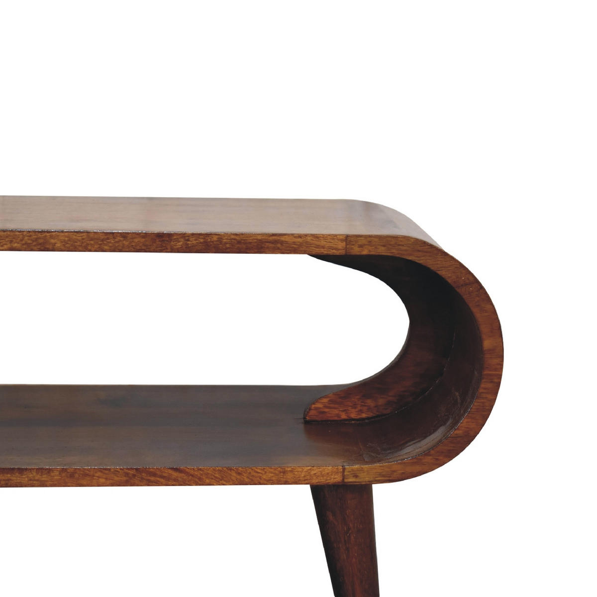 COUCHTISCH aus Massivholz - Kastanienfarben/Messingfarben, Holz/Metall (35/90/40cm) - Artisan Furniture