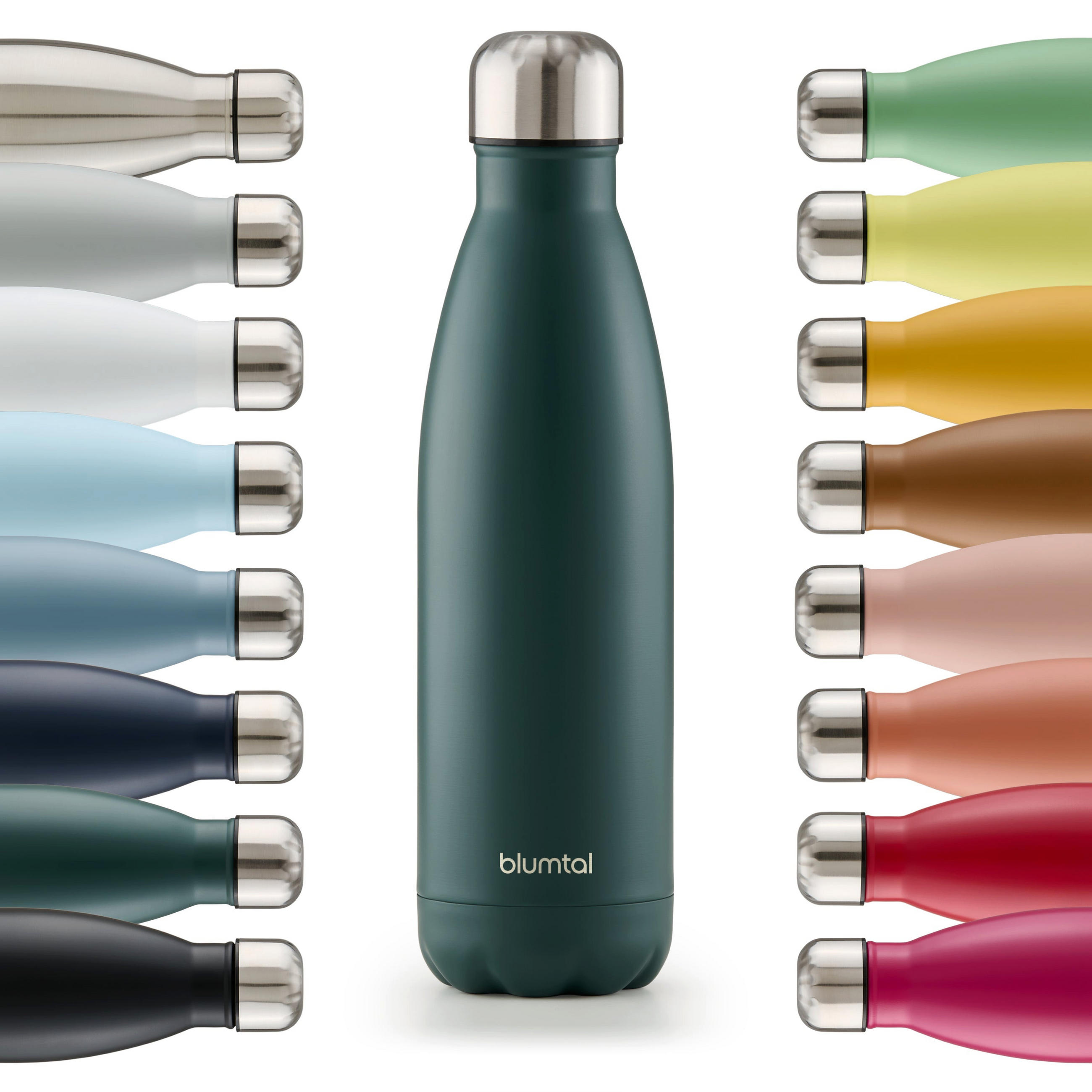 THERMOSFLASCHE Charles 350 ml, Dunkelgrün - Dunkelgrün, Metall (0.35L) - Blumtal