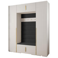 GARDEROBEN-SET 236,7/200/47 - Goldfarben/Schwarz, Holz/Kunststoff (200/236.7/47cm) - Abiks Möbel
