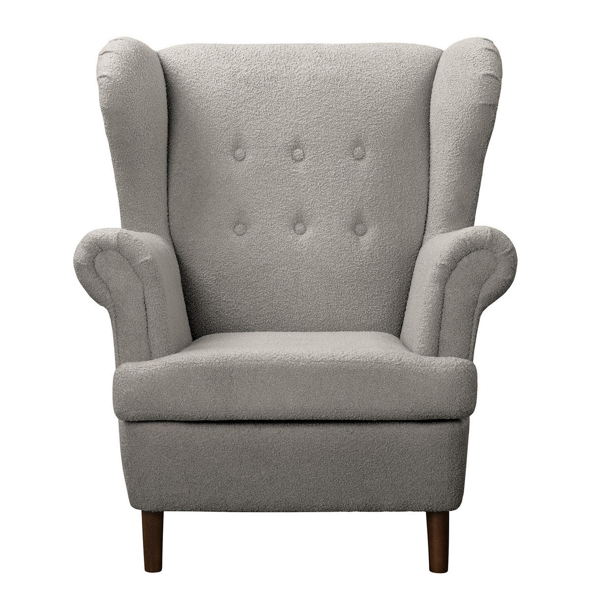 OHRENSESSEL - Dunkelbraun/Hellgrau, Textil (85/101/89cm) - home24