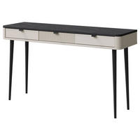 KONSOLENTISCH Marly Kaschmir / Graustein 130 / 40 / 82cm - Beige/Schwarz, Holz/Holzwerkstoff (40/130/82cm) - Feldmann-Wohnen