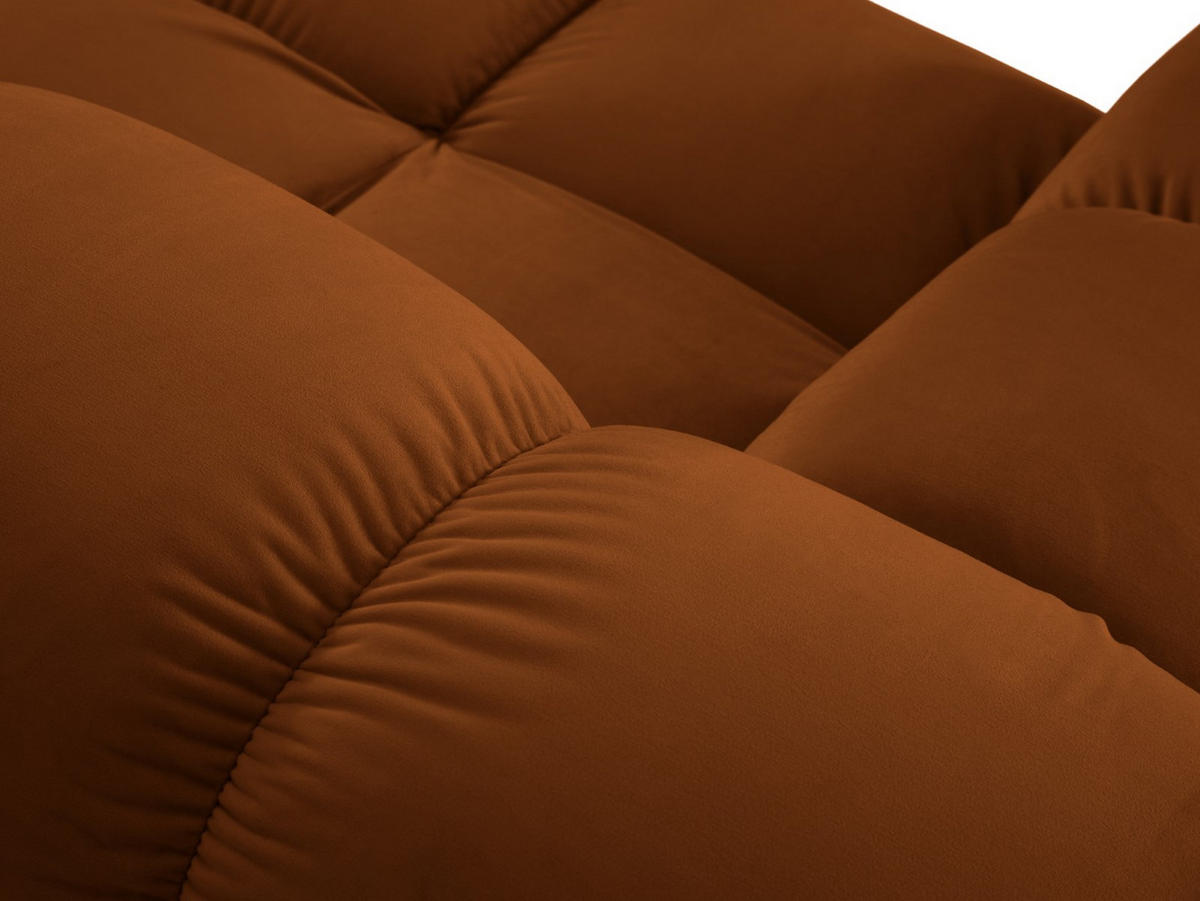 MODULARES-PANORAMASOFA rechts Bellis aus Samt terrakotta 7 Sitzplätze - Terra cotta, Textil (282/63/379cm) - Micadoni